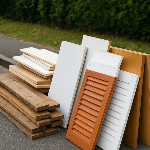 Holz an der Straße bereit gestellt zur Abfuhr