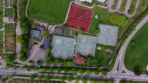 Tennisanlage Steißlingen aus der Luft fotografiert